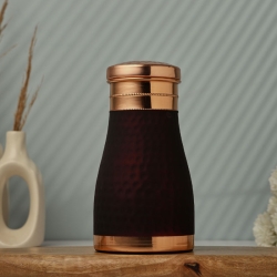 Pure Copper Bedside Carafe Capacity 1 Liter Dark Cherry