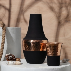 Pure Copper Bedside Water Carafe with Tumbler Capacity 1.4 Lt Dar