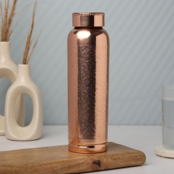 Pure Copper Fanta Bottle 900 Ml Capacity with Etching Pattern