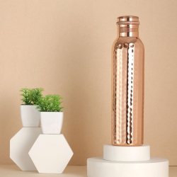 Pure Copper Hammered Water Bottle 1000 Ml Capacity
