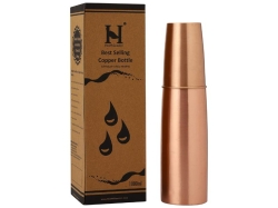 Pure Copper Matte Finish Bottle with Tumbler 900 Ml Capacity