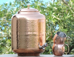 Pure Copper Sixteen Liter Water Dispenser-Get Free Set of 2 Coppe