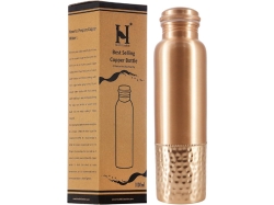 Pure Copper Water Bottle Plain and Hammered 1000 Ml  Capacity For