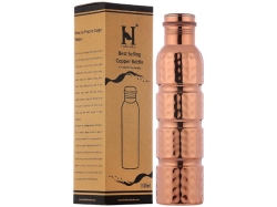 Seamless Hammered Copper Water Bottle 1000 Ml Capacity